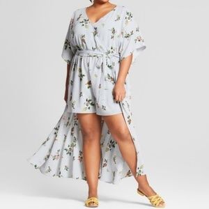 Xhilaration plus size 1X floral romper maxi dress